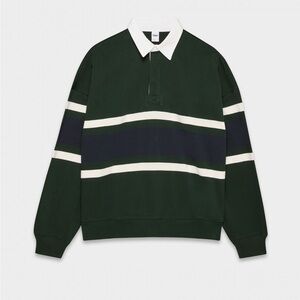 Aritzia TNA mighty cotton lomu polo shirt size M scarab/admiral